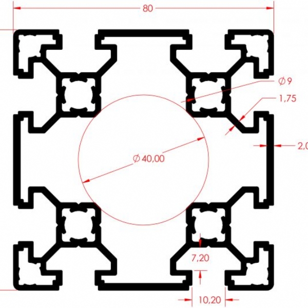 SGMA PROFL 80X80 K10 LIGHT